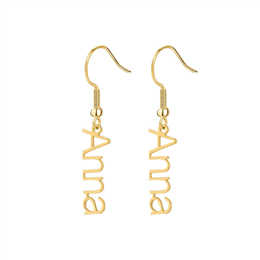 Vertical Name Drop Earrings - ClickNShopGoods