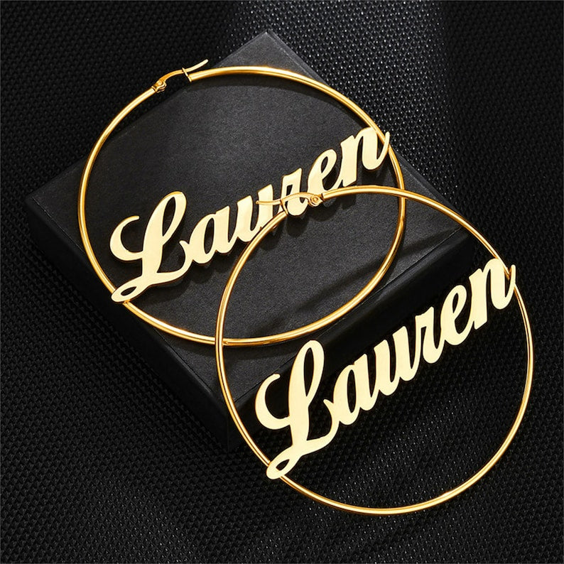 Personalized Hoop Name Earrings - ClickNShopGoods