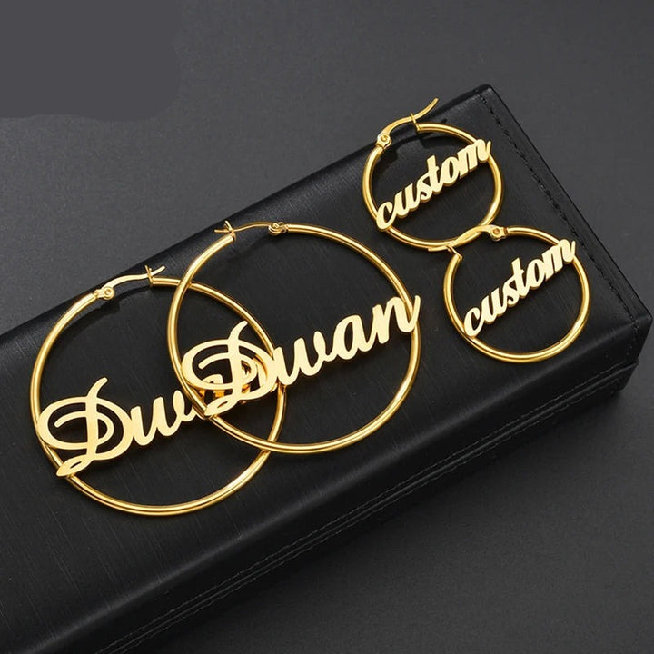 Personalized Letter Circle Earring - ClickNShopGoods