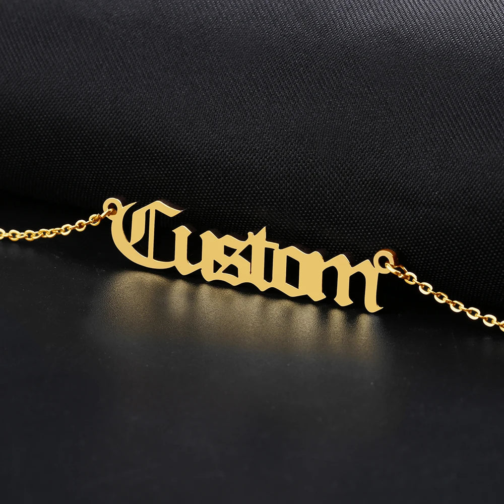 Old English Nameplate Necklace - ClickNShopGoods