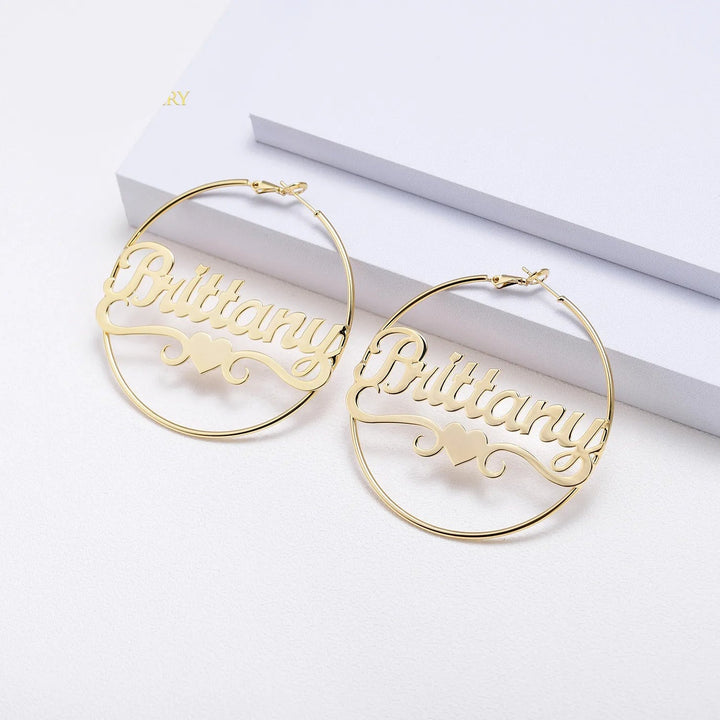 Custom Name Circle Earring - ClickNShopGoods