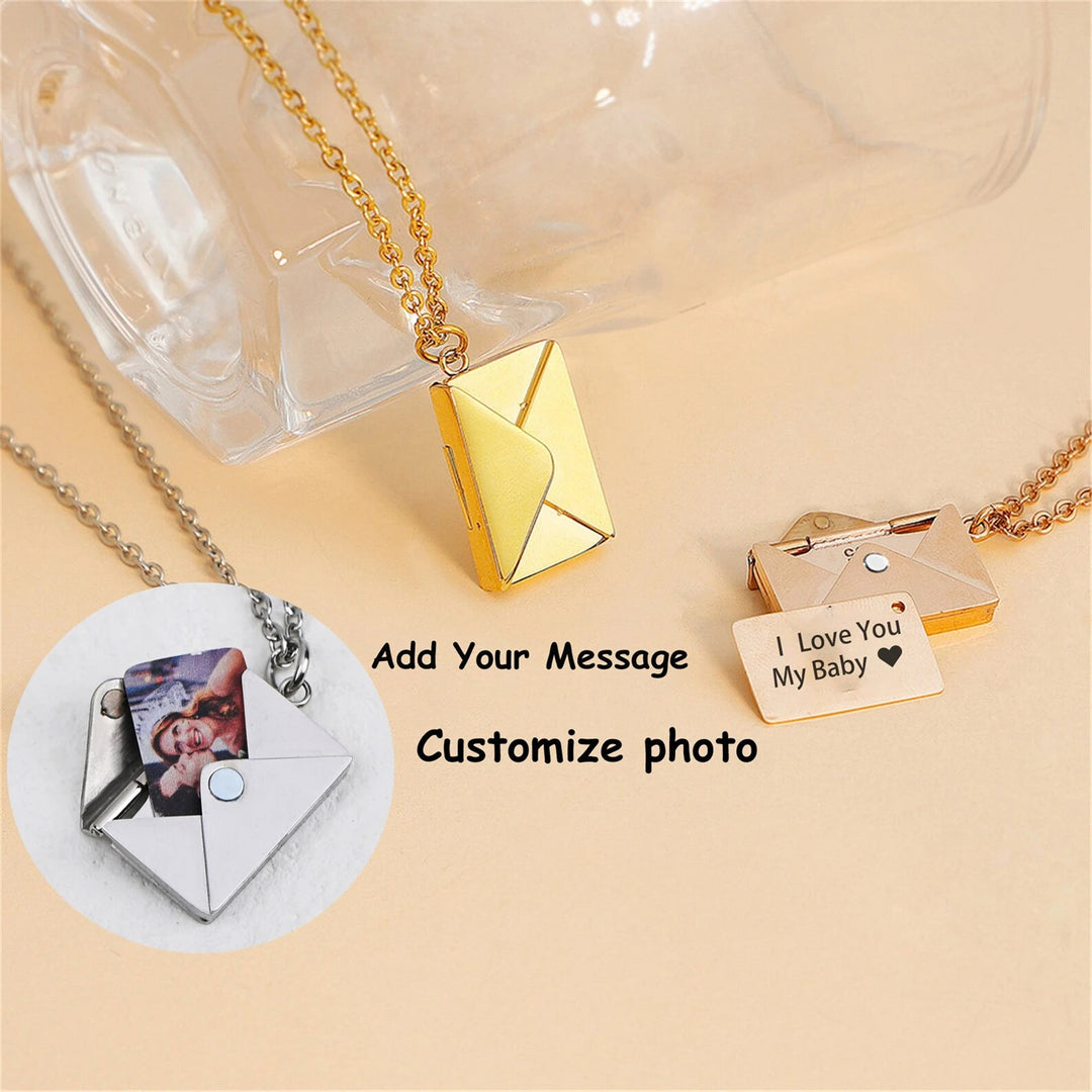 Envelope Custom Photo Necklace - ClickNShopGoods