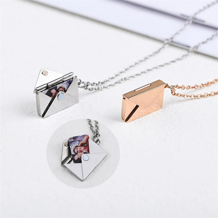 Envelope Custom Photo Necklace - ClickNShopGoods