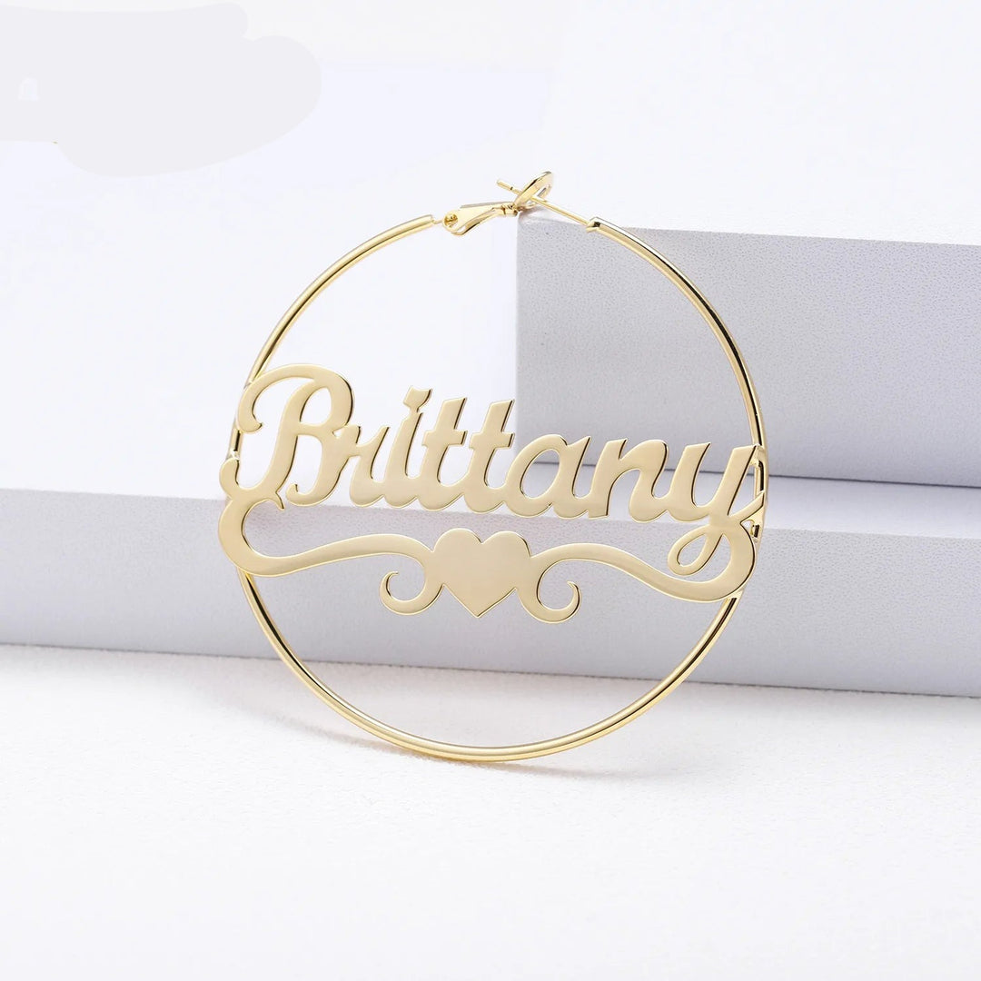 Custom Name Circle Earring - ClickNShopGoods