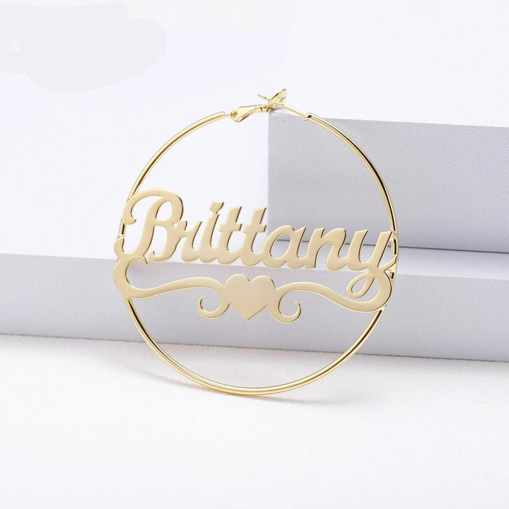 Custom Name Circle Earring - ClickNShopGoods