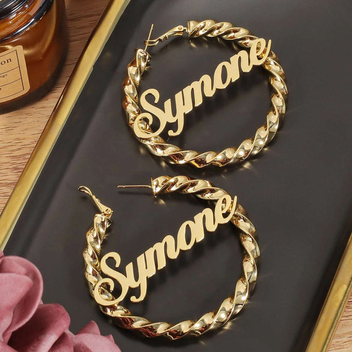 Custom Name Hoop Earrings - ClickNShopGoods