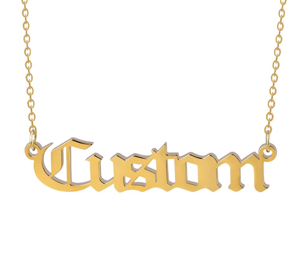 Old English Nameplate Necklace - ClickNShopGoods