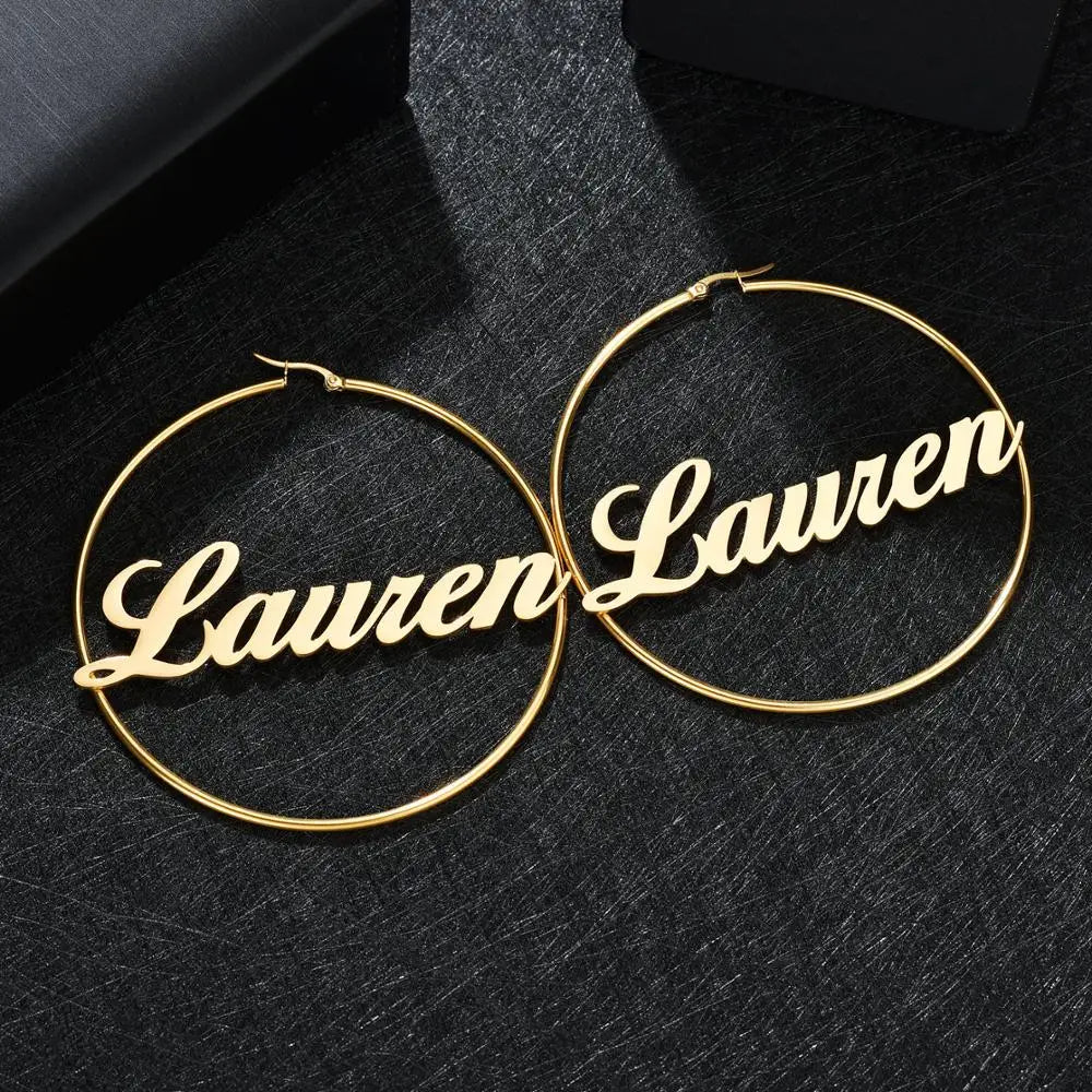 Personalized Letter Circle Earring - ClickNShopGoods