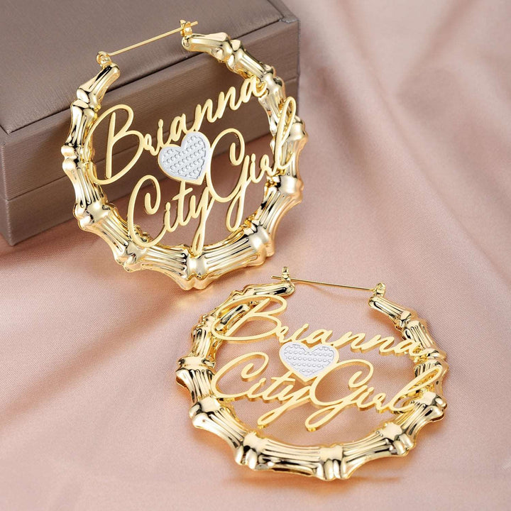 Heart Custom Cursive Earrings - ClickNShopGoods