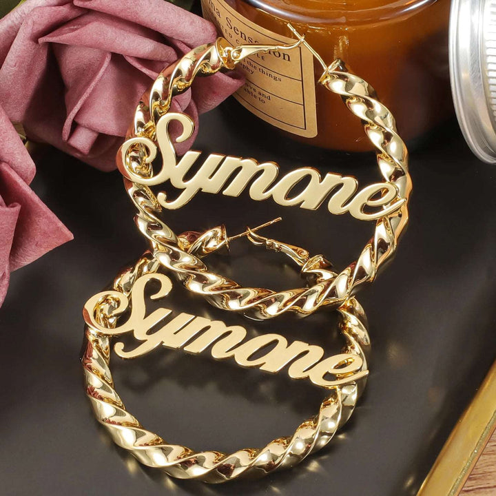 Custom Name Hoop Earrings - ClickNShopGoods