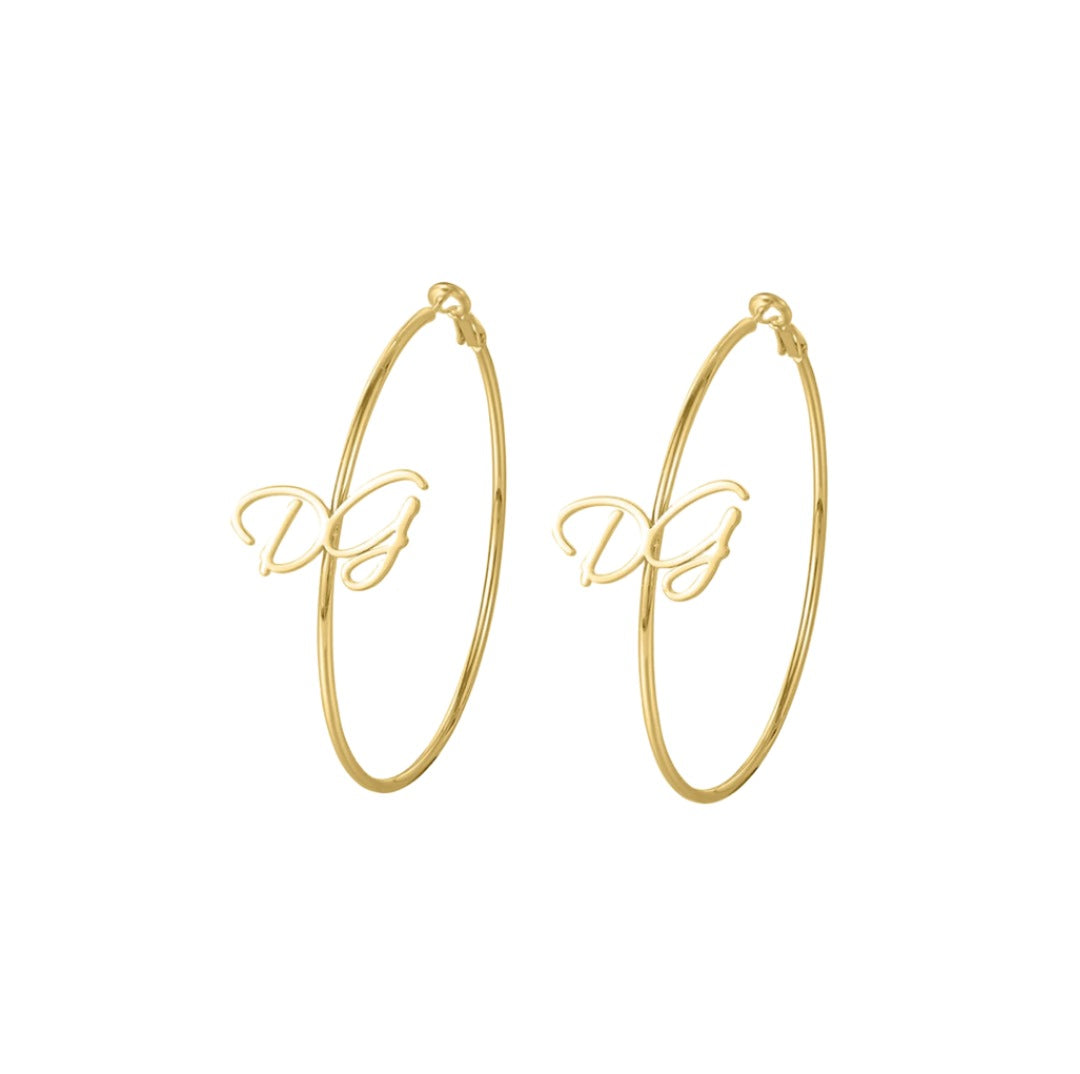 Personalized Letter Hoop Earrings - ClickNShopGoods