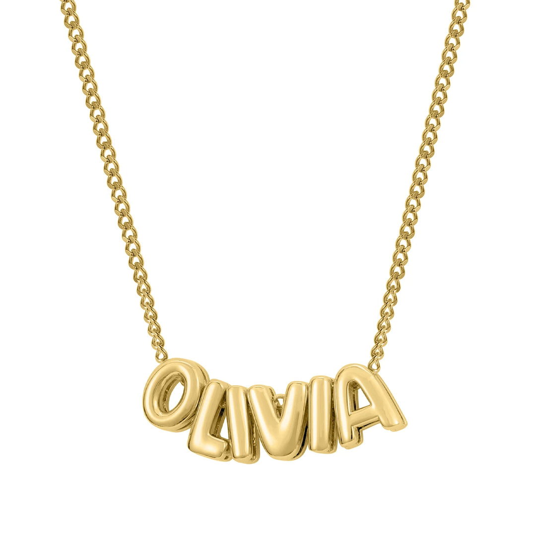 3D Bubble Initial Name Necklace - ClickNShopGoods