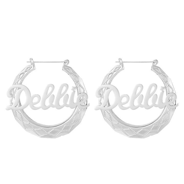 Bamboo Hoop Name Earrings - ClickNShopGoods