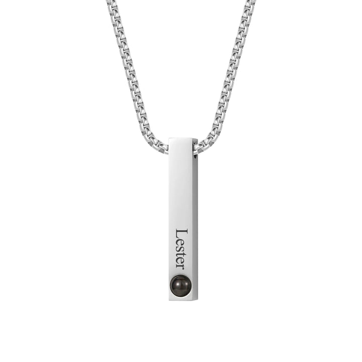 Personalized Bar Projection Photo Necklace