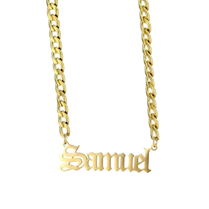 Custom Old English Name Necklace - ClickNShopGoods