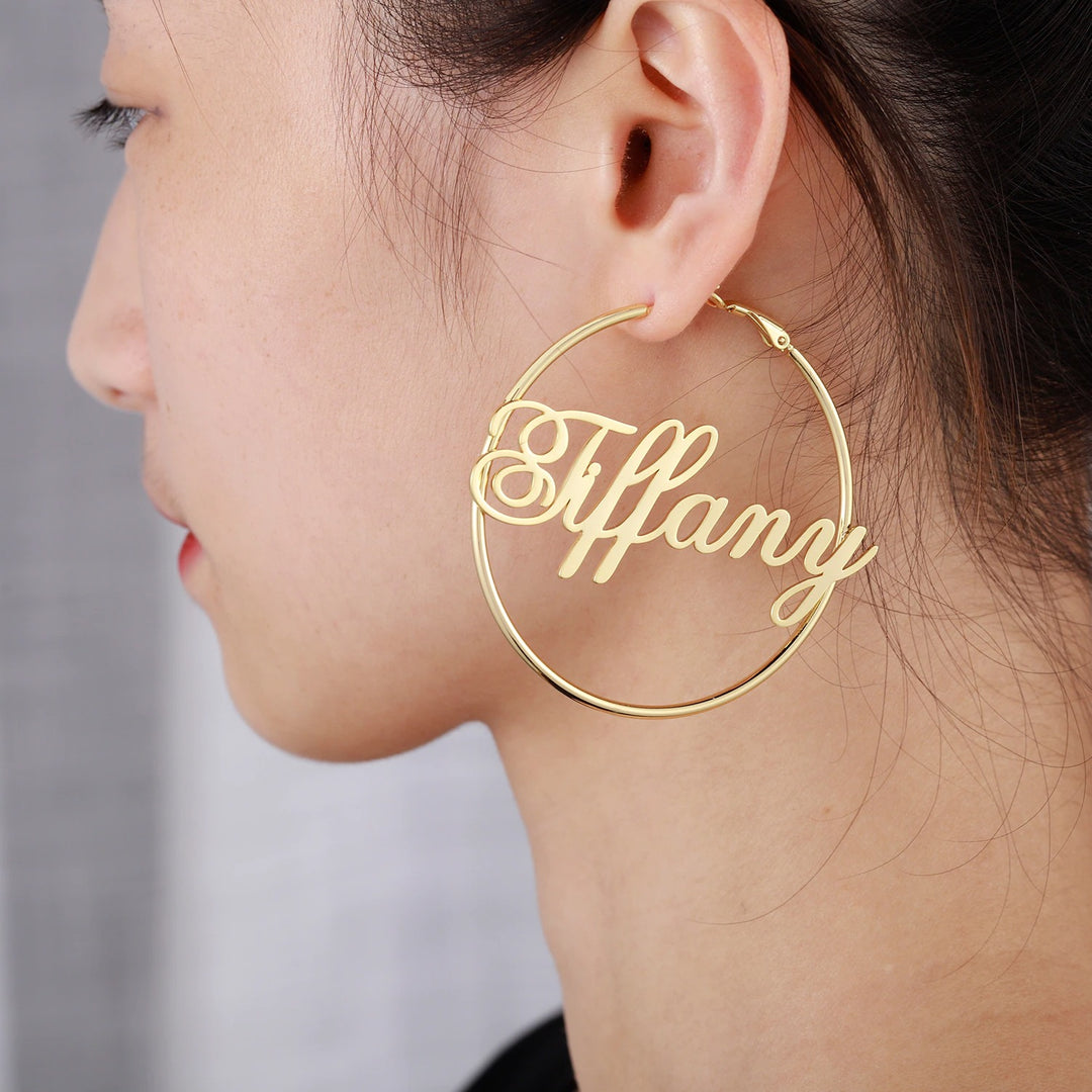 Personalized Hoop Name Earrings - ClickNShopGoods