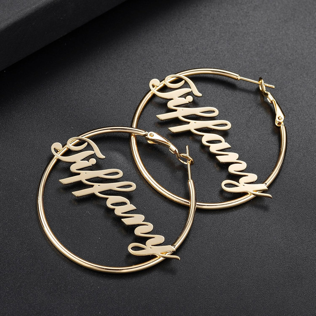 Personalized Hoop Name Earrings - ClickNShopGoods