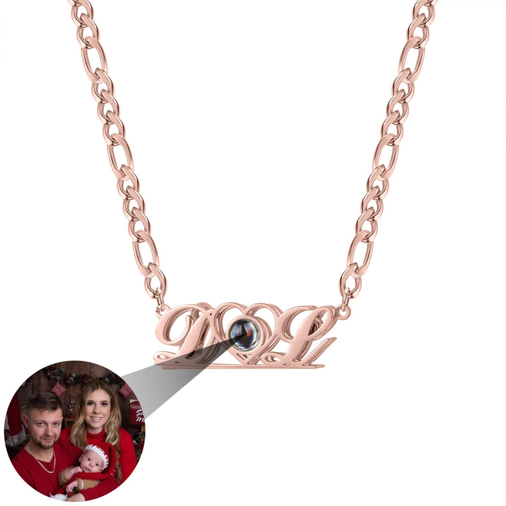 Personalized Projection Heart Photo Necklace