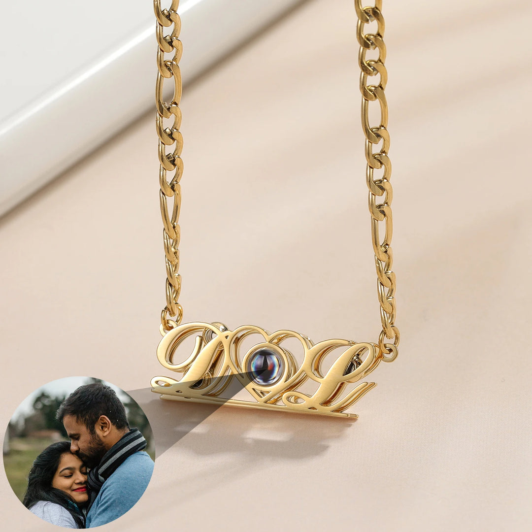 Personalized Projection Heart Photo Necklace