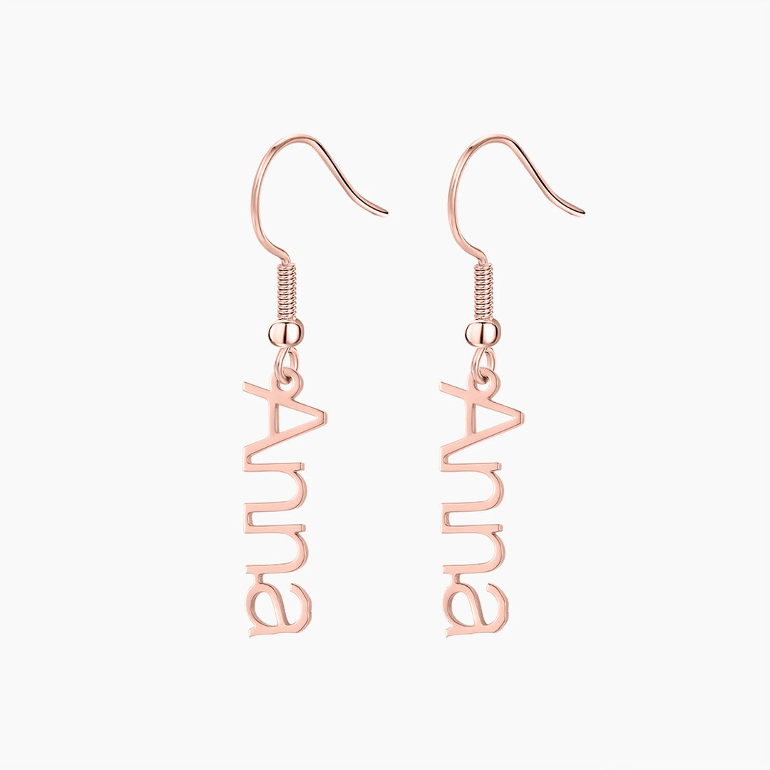 Vertical Name Drop Earrings - ClickNShopGoods