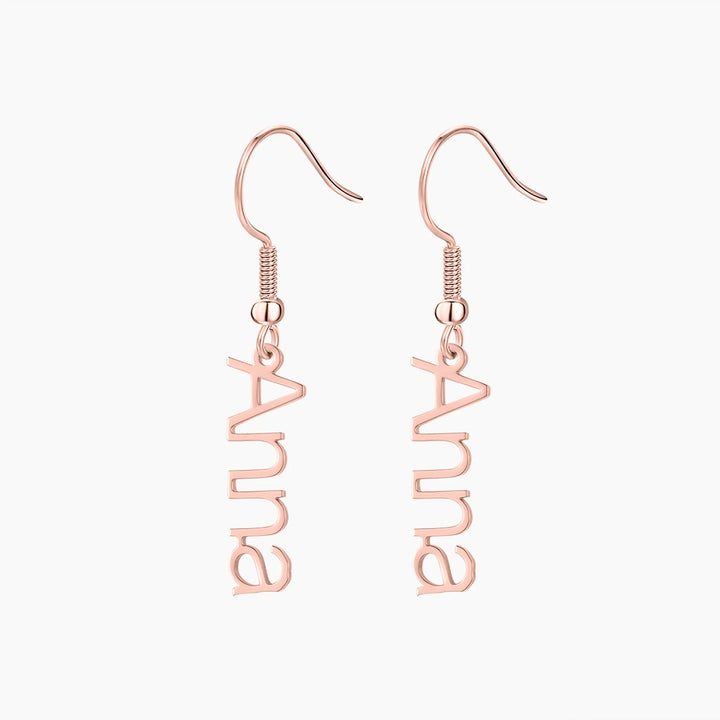 Vertical Name Drop Earrings - ClickNShopGoods