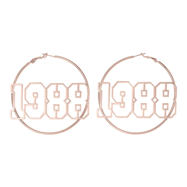 Custom Hoop Year Earrings - ClickNShopGoods