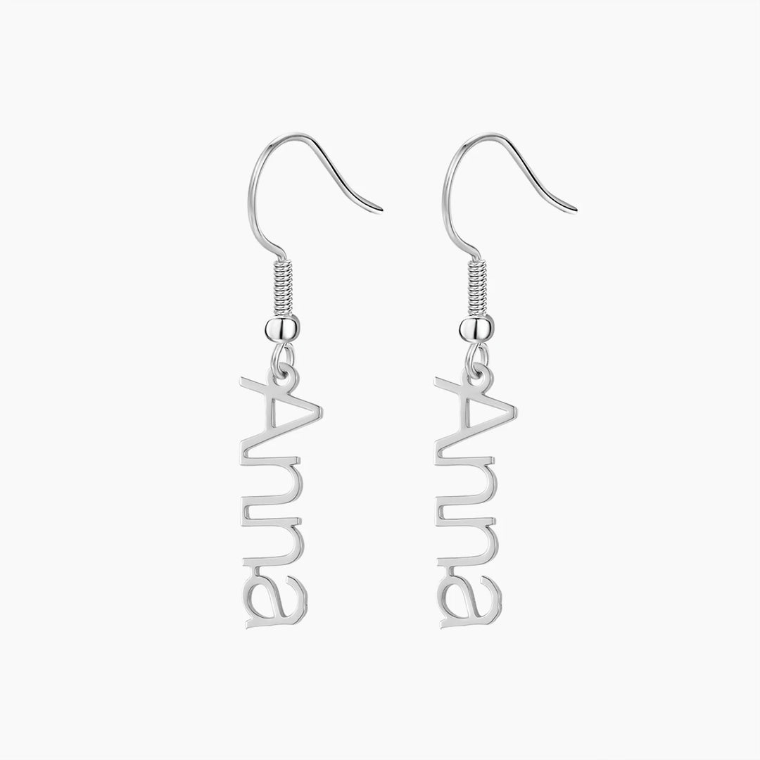 Vertical Name Drop Earrings - ClickNShopGoods