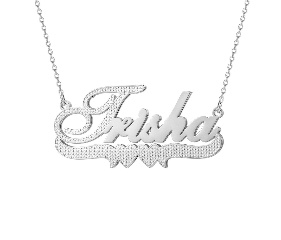 a personalized name necklace with a diamond accent